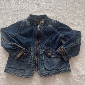 VGUC Tea Denim Full Zip Up Jacket No Size Tag Approx 2-4T?